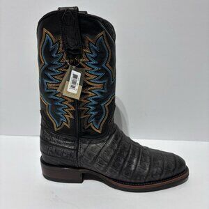 Dingo Men’s Trail Boss Black Leather Cowboy Boots, Size 8.5 D